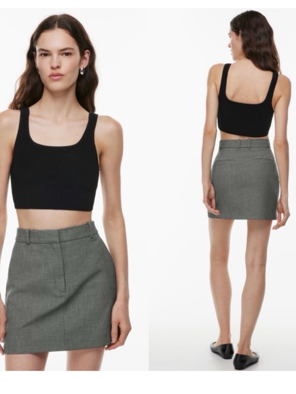 Excellent condition Aritzia Babaton Sculpt Knit Bustier Tank Black XS